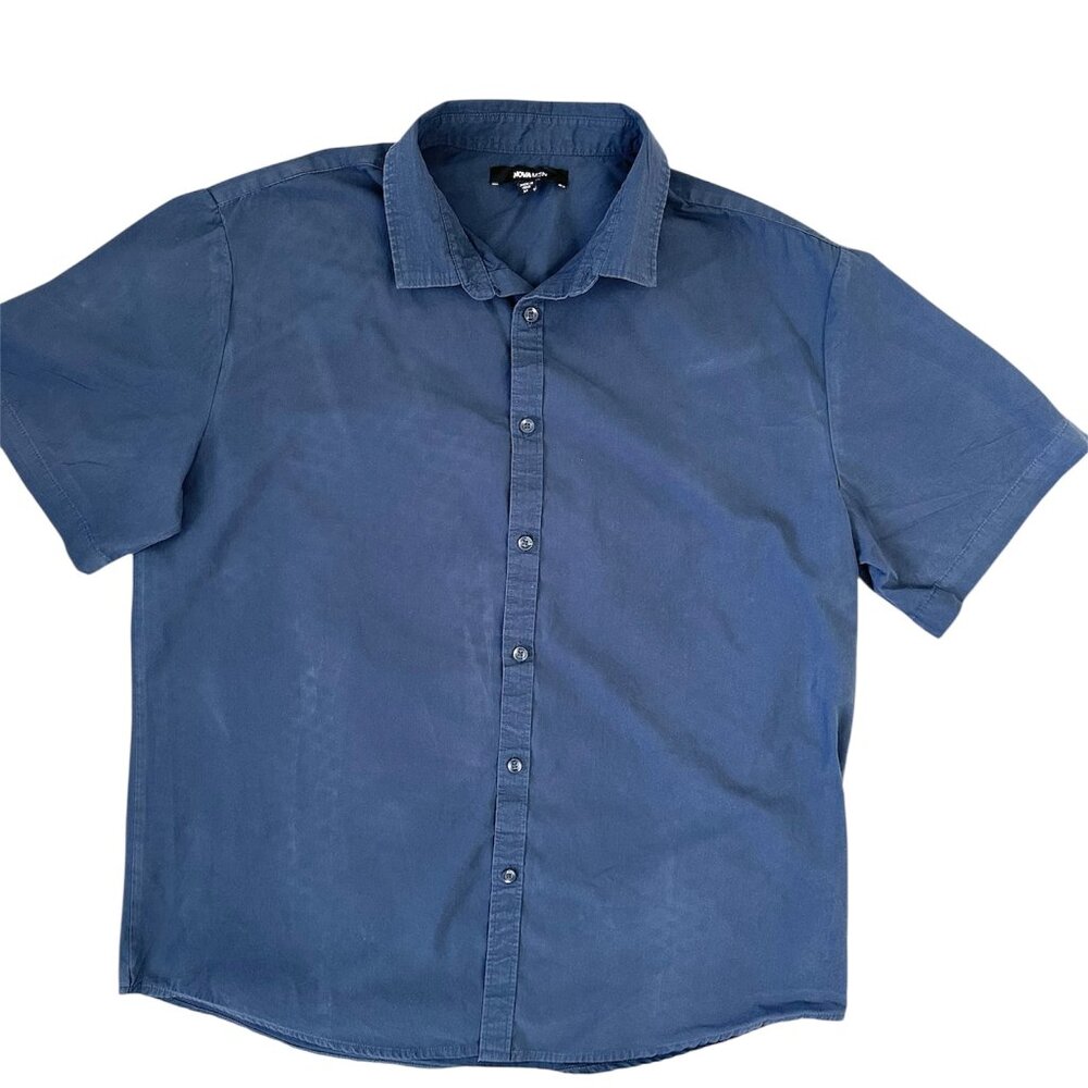 Fashion Nova NovaMen Mens Shirt Blue Size XL Short Sleeves Pre-owned